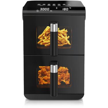 Аерофритюрниця Arendo XXL Dual Zone 11.4л з оглядовим вікном та 13 програмами – без BPA, 3D циркуляція повітря