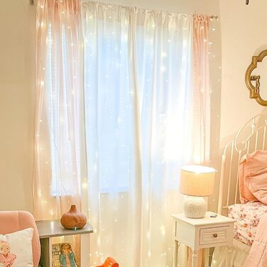 Ланцюжок світлодіодів 2x2м, 200 LED, USB, тепле біле світло для декору кімнати, вечірки, Рамадан, весілля, Різдво