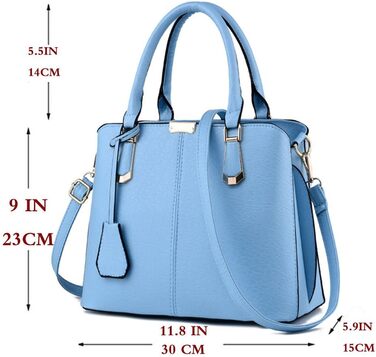 Сумка жіноча шкіряна (PU) шопер велика, блакитна - елегантна сумка на плече та ручку
