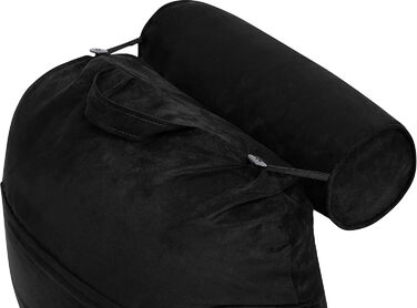 Подушка для чоловіків з підлокітниками - велика, для читання та відпочинку в ліжку. Висока спинка, преміум піна з пам'яті, знімна подушка для шиї на еластичному шнурі. Чорний колір, лише чохол.