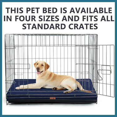 Orthopedic Dog Bed, Dog Sofa with Egg Crate Foam for Large Dogs, 112 x 81 cm, Removable and Washable, Non-Slip Bottom, (L 112 x W 81 x H 8 cm, Navy Blue)