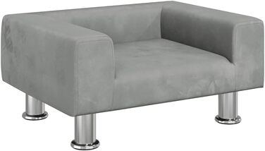 Крісло-лежанка для собак та котів, лежанка для домашніх тварин, м'яка, сіра, 50 x 40 x 26.5 см