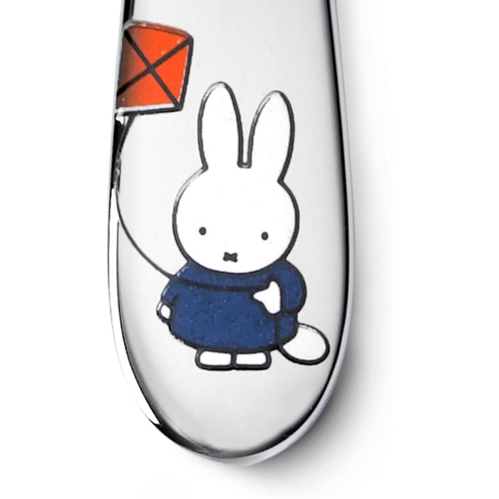 Дитячий столовий набір Miffy, 4 шт., нержавіюча сталь, сріблястий, 21.5 x 15.5 x 2.5 см