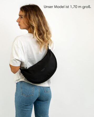 Сумка через плече LARKSON Solveig Medium чорна - Водовідштовхувальна напівмісячна сумка 6.5 л для жінок та чоловіків