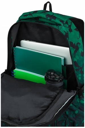 Багатовідсіковий шкільний рюкзак CoolPack, чорно-зелений, 26 л