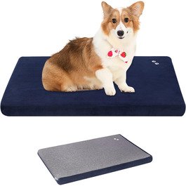 Кросер Лежанка для собак середнього розміру, 76x51 см, двостороння, блакитна. Підходить для собак та котів до 20 кг. Лежанка для собак, лежанка для котів, лежанка для тварин.