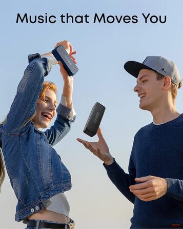 Anker SoundCore 2 Bluetooth колонка: Водонепроникна (IPX7), 24 год, 20м, з мікрофоном, чорна