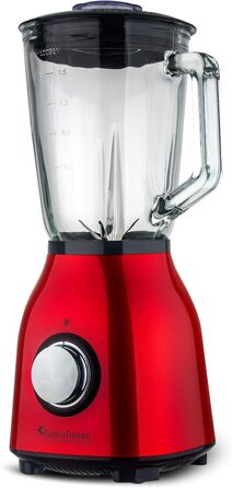 Стійкий міксер 1400 Вт з скляною чашею 1,5 л, BPA-free, 6 лез з нержавіючої сталі, для приготування смузі, блендер, подрібнювач льоду (червоний)