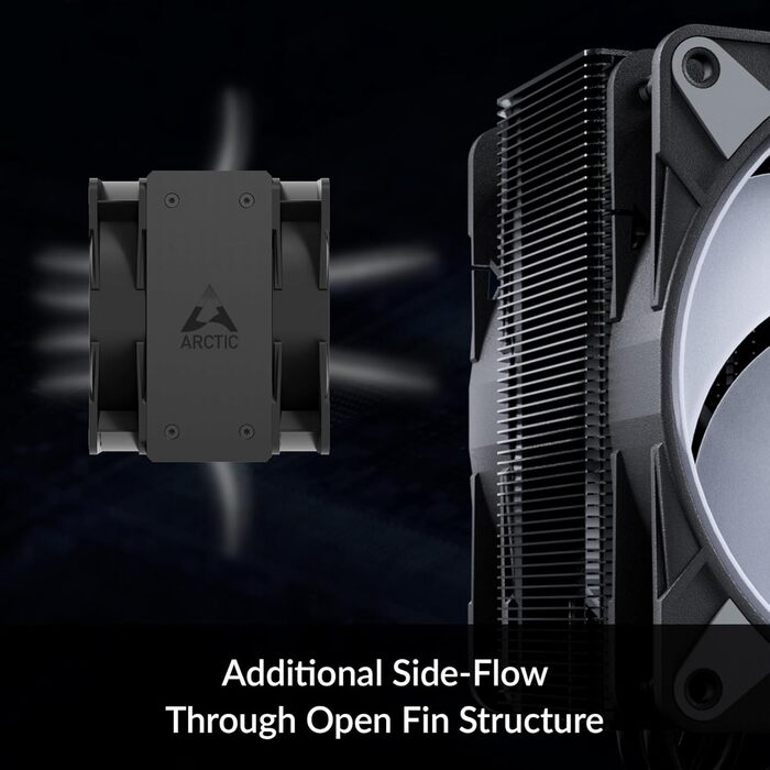 ARCTIC Freezer 36 A-RGB: Кулер для CPU з Push-Pull та RGB підсвічуванням для Intel та AMD, Single-Tower, 2 вентилятори 120 мм, 200–2000 rpm, гідродинамічне підшипник, з термопастою MX-6, Чорний