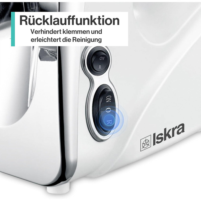 Електричний Fleischwolf Iskra 1200W: м'ясорубка, фляндр, соковичавник 4-в-1 з нержавіючої сталі