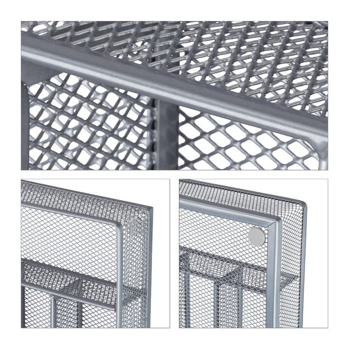 Relaxdays Cutlery Box Metal Mesh M