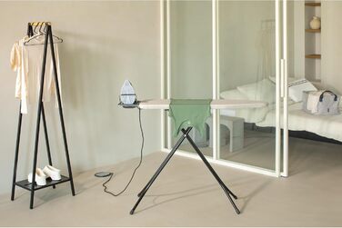 Прасувальна дошка Brabantia Bügelbrett B, 124 x 38 см, Fairtrade бавовна, стабільна, регульована по висоті, з підставкою для праски, Denim Grey