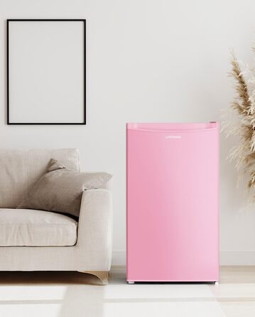 Холодильник Upstreman 91L BR321-Rosa з функцією швидкого охолодження, 5 температурних режимів (1-8°C), енергоефективний, 41 дБ, компактний, для студентів/офісу