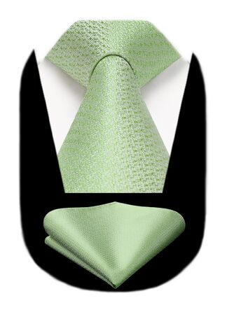 Краватка однотонна Hisdern для чоловіків з нагрудником, класичний стиль, весілля, бізнес, вечірка, салатний колір