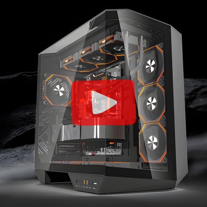 Корпус для ПК DarkFlash DY470 ATX Cube Case, 4 вентилятори ARGB, з ручкою