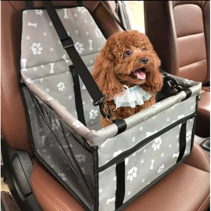 Автомобільний лежак для собак, переноска для тварин у машину, аксесуари для собак - 40x33x25 см (Сірий)