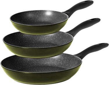 Набір антипригарних сковорідок Avilia (4 шт., 16-28 см) з покриттям AM Salus Hard System, ізольовані ручки, Made in Italy