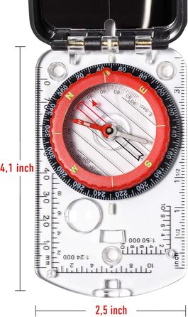 Sight Compass Adjustable Declination – Pathfinder Compass Survival Camping | Base Plate Compass Kids Navigation | Orienteering Compass Hiking Map Reading Military Compass Backpacking