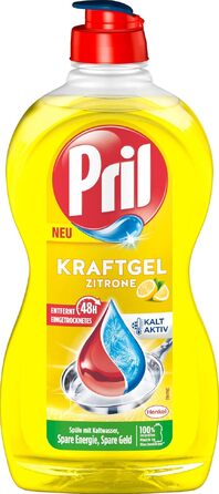 Набір засобів для миття посуду Pril Kraftgel, 5 шт по 450 мл (Гранат та Помаранчевий цвіт, Ultra Plus, Лимон, Гігієнічна свіжість, Алое Вера)