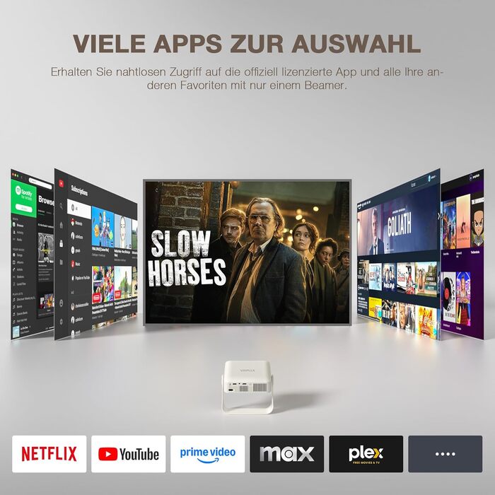 Mini проєктор VOPLLS 4K з автофокусом та корекцією трапеції: Full HD WiFi6 Bluetooth, 700ANSI, для дому та на вулиці (Чорний)