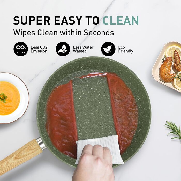 Набір посуду MAISON ARTS 12 предметів: каструлі та сковороди з антипригарним покриттям, гранітне покриття, для індукційних плит, плити, кухонний набір