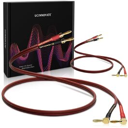 Акустичний кабель UCINNOVATE HiFi OFC 14AWG, 3м, позолочені роз'єми (банановий штекер — Y-подібний затискач), 2 шт.