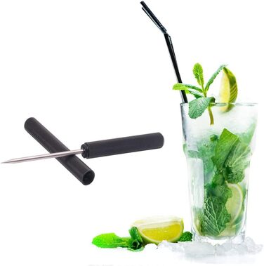 Roos 22.9 cm Portable Ice Pick with Aluminum Alloy Safety Cover Kitchen Tool Black