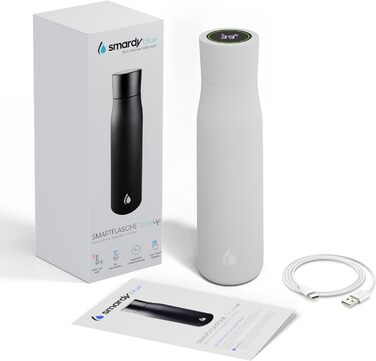 Розумна пляшка для води Smardy DropUp 500 мл синього кольору з самоочищенням та UVC-стерилізацією. Нержавіюча сталь, з нагадуванням про воду.