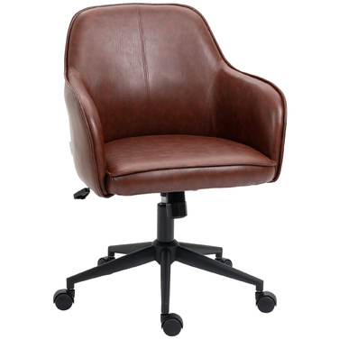 Vinsetto Office Chair Desk Chair with Tilt Function, Height Adjustable 93-101 cm, Weight Capacity up to 120 kg, Faux Leather Look, Brown