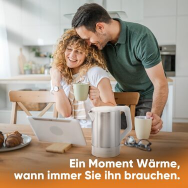 Електричний чайник Bomann WKS 3002 CB: нержавіюча сталь, 1,5 л, BPA free, зручне управління, білий