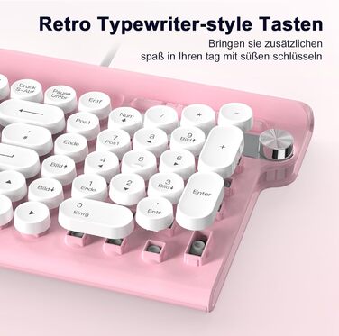 Ігрова клавіатура та миша RaceGT з RGB підсвічуванням, 104 клавіші, вологостійка, 7 кнопок миші 6400 DPI, QWERTZ (DE-Layout), рожевий кабель