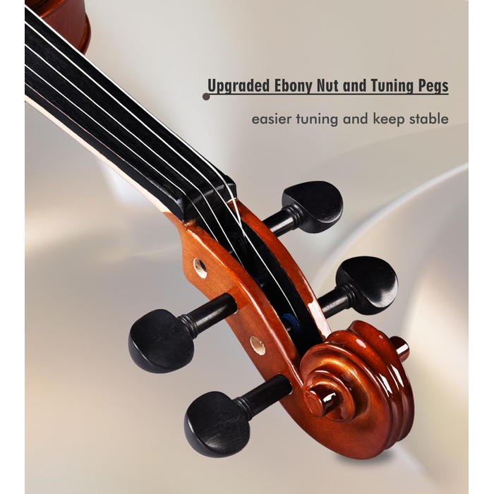 Скрипка Aileen Violin 4/4 для дорослих, скрипка для початківців, глянцевий античний дизайн