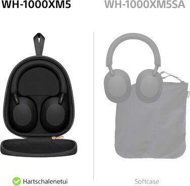 Навушники Sony WH-1000XM5 з шумозаглушенням, Bluetooth, чорні - преміум якість, Hi-Res Audio, до 30 год роботи, з кейсом
