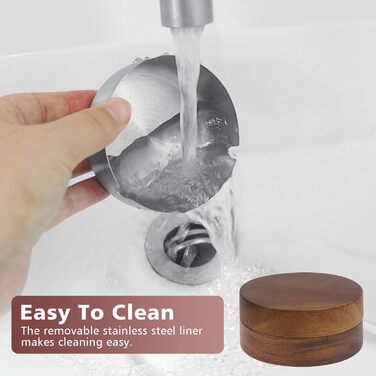 Аschenbecher Für Draussen Mit Deckel Und Edelstahleinsatz, Geruchsdicht Aus Holz, Balkon Windgeschützt Aschenbecher Für HomeOffice Garten Bar Restaurant Draußen Drinnen Dunkles Walnussholz -> Дерев'яний попільничка для вулиці з кришкою та вставкою з нержа