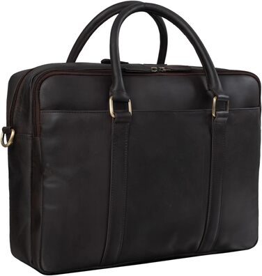 Сумка для ноутбука Leabags Leder Aktentasche чоловіча шкіряна до 16 дюймів, коричнева (M) - ділова сумка, месенджер, портфель