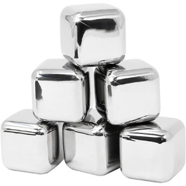 Набір для віскі Com-Four® з нержавіючої сталі: 12 кубиків льоду, мішечок та подарункова коробка. Багаторазові кубики льоду для віскі, джину, тоніку та коньяку