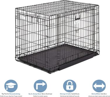 Кія MidWest Homes for Pets Ovation 1924 - переносна будка для собак, чорна, з перегородкою, для маленьких порід, 61х74х78 см