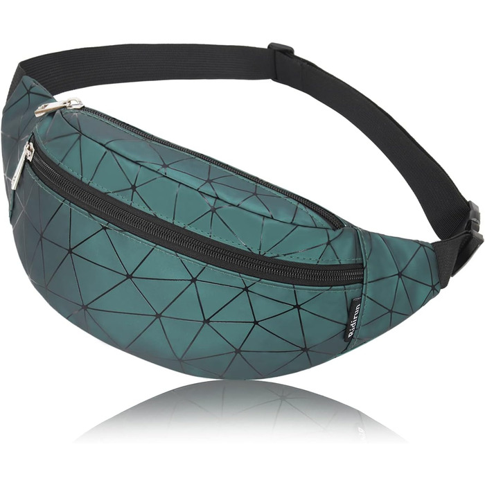 Жіноча поясна сумка-рюкзак, водонепроникна, з PU шкіри, для спорту та відпочинку (темно-зелена)