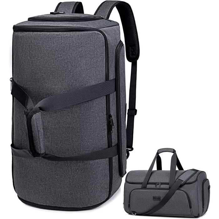 Suit bag, garment bag, travel duffel bag for suits, convertible garment duffel bag for men and women, 4 in 1 suit bag hanging bag with shoe bag