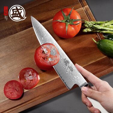 Японський кухонний ніж MITSUMOTO SAKARI Gyuto 20 см, порошковий сталь VG-Pro, біла ручка