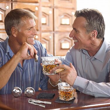 Набір для віскі: декантер, келихи, кулі, підставки, щипці - подарунок для чоловіка