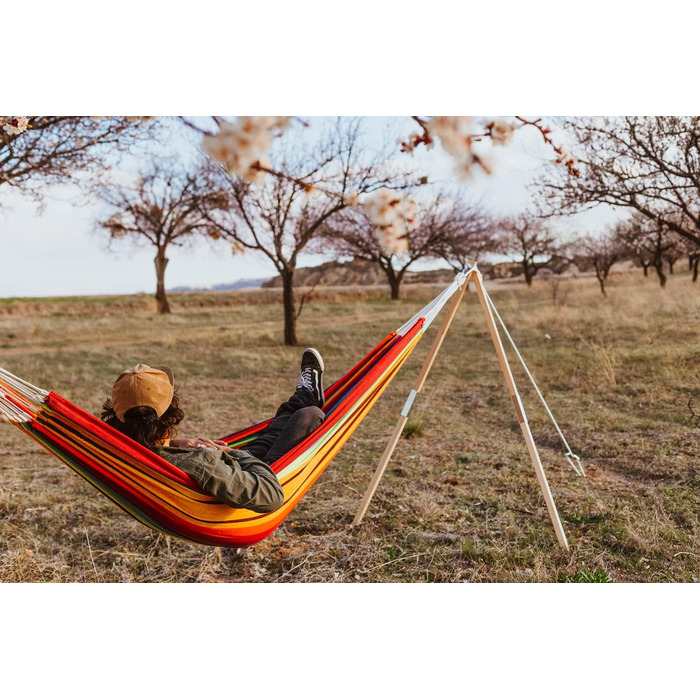 AMAZONAS Wood – Flexible hammock stand made of ash wood, 100 kg load capacity, ideal for a tree or suspension point
