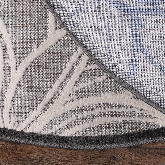 Килимок Impression Outdoor - вологостійкий, для балкона, тераси, саду, дому (120 см, сіро-блакитний)