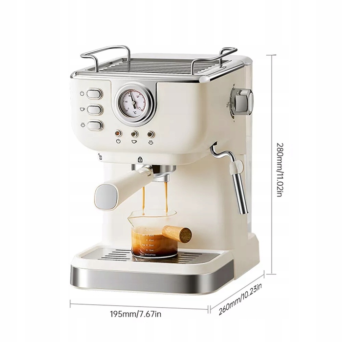 Автоматична кавомашина Bedee, тиск, 1050 Вт, біла