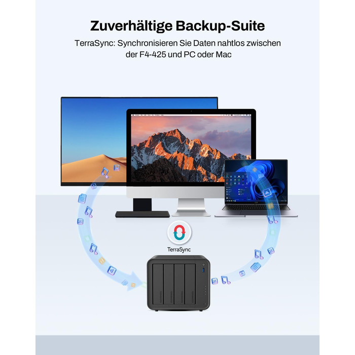 TERRAMASTER F2-425: 2-Bay NAS з Intel x86 Quad-Core CPU, 4 GB RAM, 2.5 GbE LAN – Мережевий сховище для дому (без жорсткого диска)