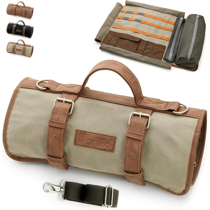 Набір бармена Barillio 17 предметів з кейсом з вощеного канвасу, професійний барний аксесуар для дому та кафе