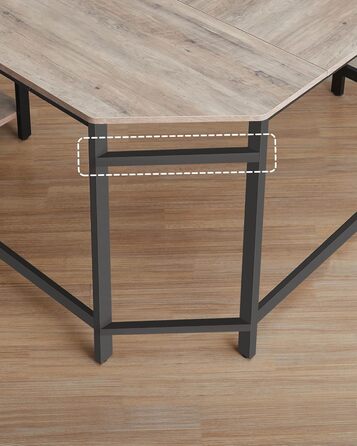 VASAGLE Desk, L-Shaped Computer Desk, 138 x 138 x 76 cm, Corner Desk with 2 Shelves, Space-Saving Office Desk, Gaming, Home Office, Easy Assembly, Greige-Black LWD72MB Greige + Black