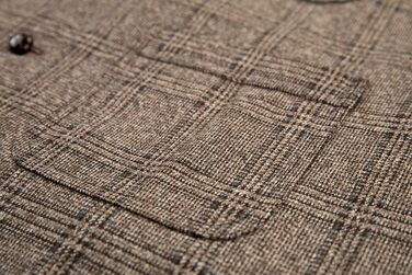 Оливковий костюм для чоловіків Olove-Uit: елегантний, в клітинку, з вовни та твіду, slim fit, для весілля (колір: коричневий, розмір: M)