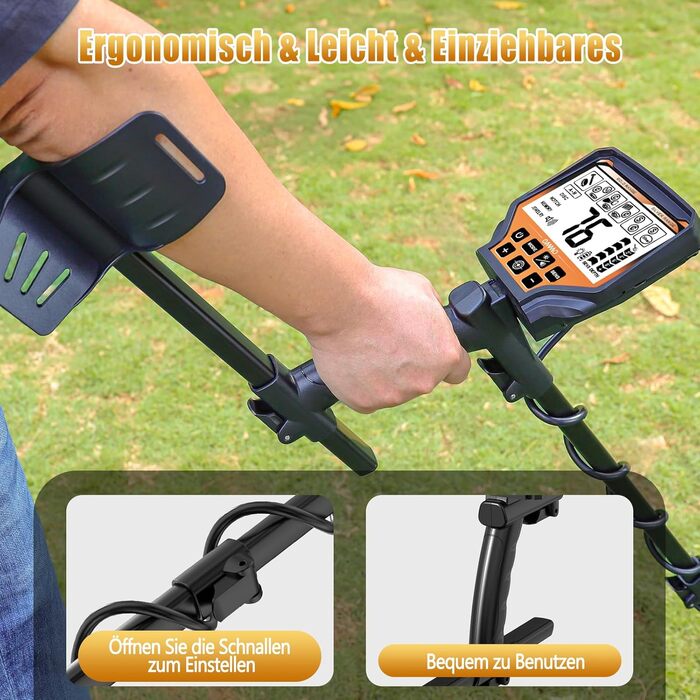 Металодетектор OMMO для дорослих: професійний набір, 6 режимів, вологостійкий, IP68, світло-помаранчевий