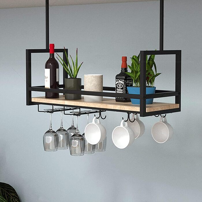 Металевий настінний/підвісний стелаж для вина DSVONAUS, 140x30x60 см - для бару, ресторану, кафе, кухні